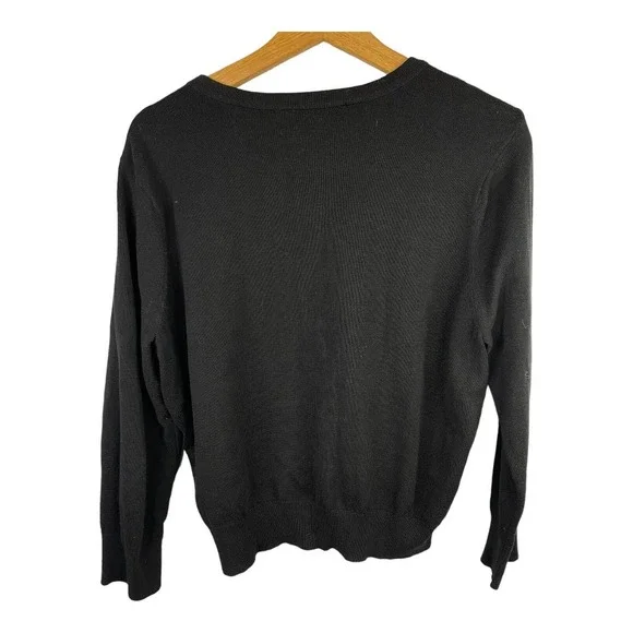 Karl Lagerfeld Lace Embroidered Pearl Button Up Cardigan Sweater Size Large - Picture 3 of 9